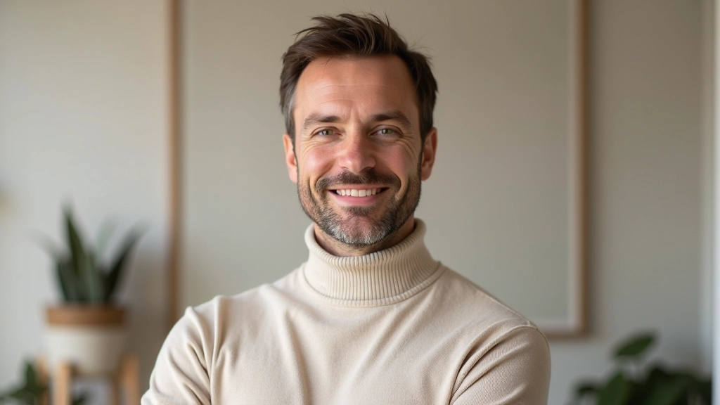 Luca Benedetti, esperto di decorazioni stagionali, portrait da spalla, studio design, illuminazione professionale